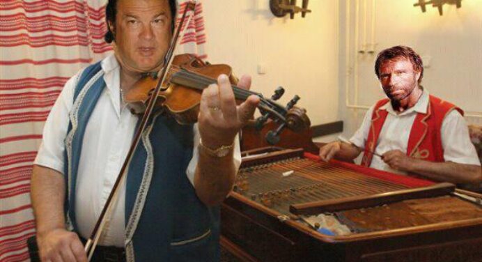 Steven Seagal şi Chuck Norris s-au alăturat lăutarilor ţigani
